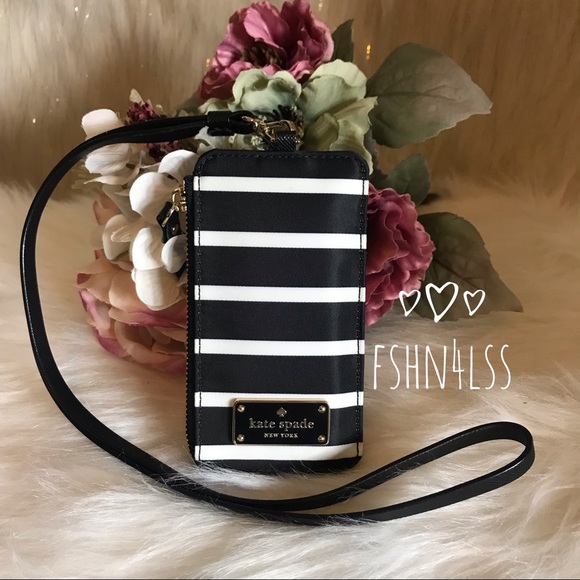 kate spade new york edria wilson road lanyard wallet black